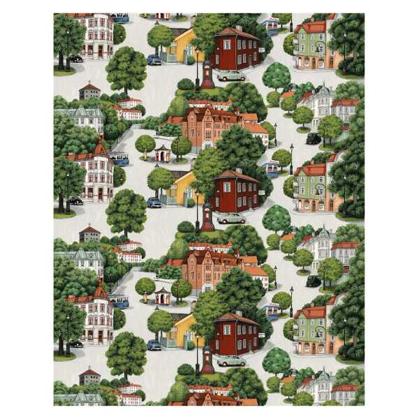 Arvidssons Textil Sommerstadt Stoff Grün