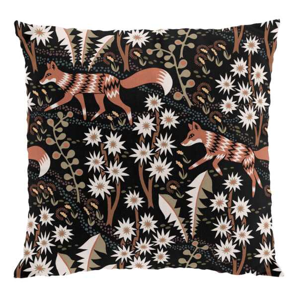 Arvidssons Textil Stjärnspeja Kissenbezug 47 x 47cm Schwarz-rost