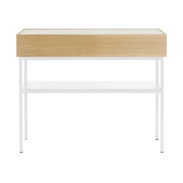 Asplund Luc 100 Konsolentisch Weiß gebeizte Eiche (p2), Marmorplatte