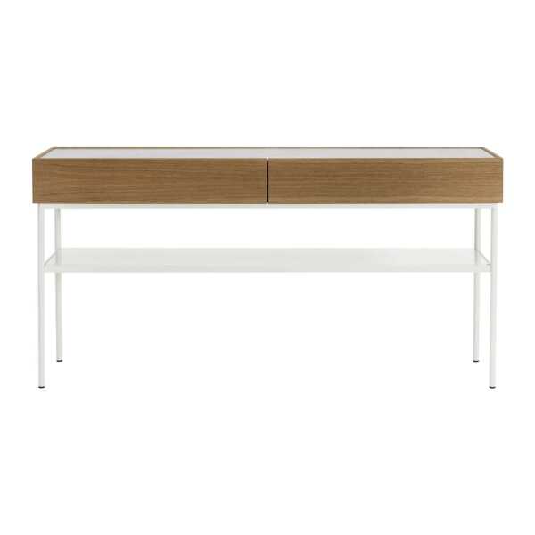 Asplund Luc 160 Konsolentisch Nussbaumgebeizte Eiche (p4), Marmorplatte, Gestell white