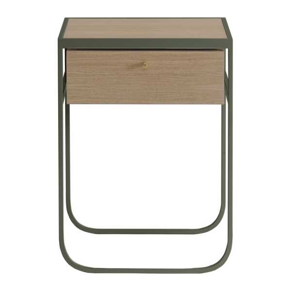Asplund Nati Tati Drawer Nachttisch Green khaki, weiß lackierte Eiche