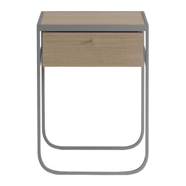 Asplund Nati Tati Drawer Nachttisch Storm grey, weiß lackierte Eiche
