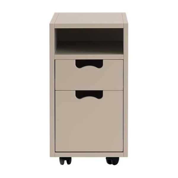 Asplund Snö G3 Nachttisch Dark sand, schwarze Räder