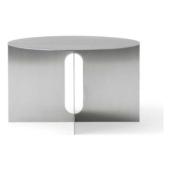 Audo - Androgyne Beistelltisch Base, ⌀ 63 cm, Stahl gebürstet