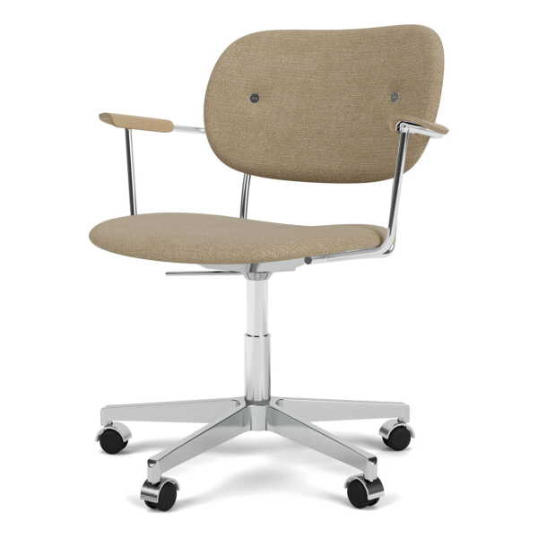 Audo - Co Task Bürostuhl mit Armlehnen, beige (Stoff Audo Bouclé 02)