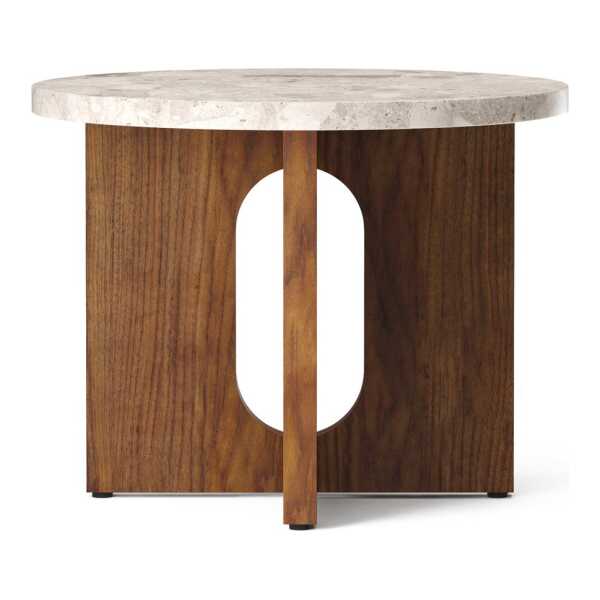 Audo Copenhagen Androgyne Beistelltisch Ø50cm Walnusssockel Kunis Breccia Tischplatte