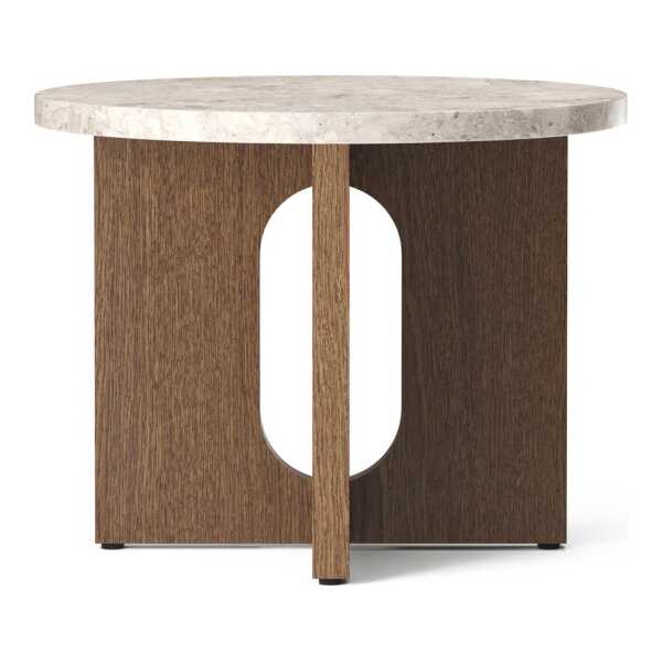 Audo Copenhagen Androgyne Beistelltisch Ø50cm dunkel gebeitzte Eiche Kunis Breccia Tischplatte