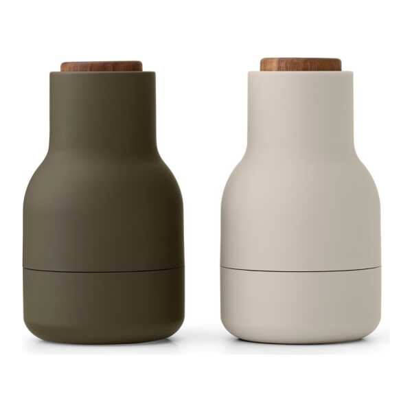 Audo Copenhagen Bottle Grinder Gewürzmühle small 2er Pack Hunting green-beige-Walnuss