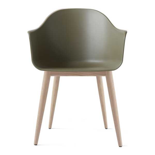 Audo Copenhagen Harbour Stuhl Armlehne Eichenbeine Olive