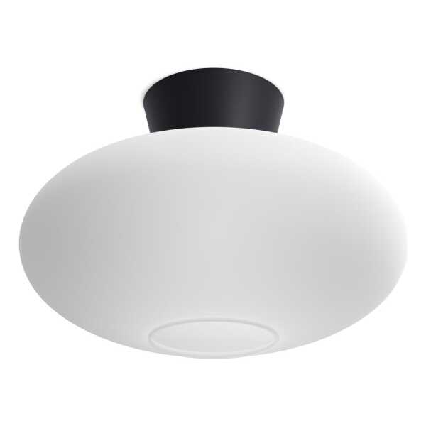 Belid Bullo Deckenleuchte XL Opalglas Ø38cm Mattschwarz