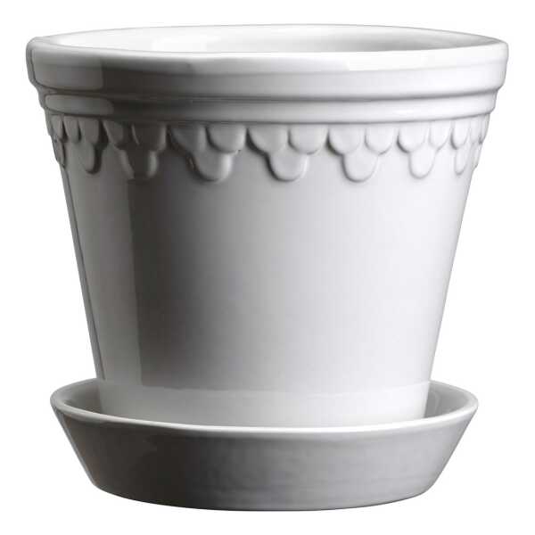Bergs Potter Kopenhagen Blumentopf glasiert Ø10cm Mineral White