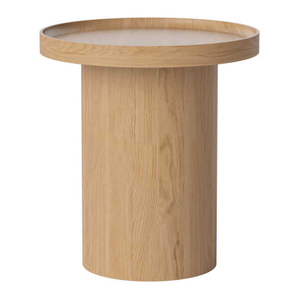 Bolia - Plateau Couchtisch, ⌀ 48 cm, Eiche lackiert