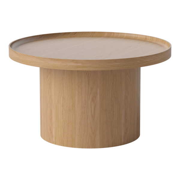 Bolia - Plateau Couchtisch, ⌀ 74 cm, Eiche lackiert