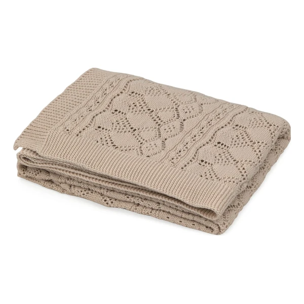 Cam Cam Copenhagen - Pointelle Strick Babydecke, hazel