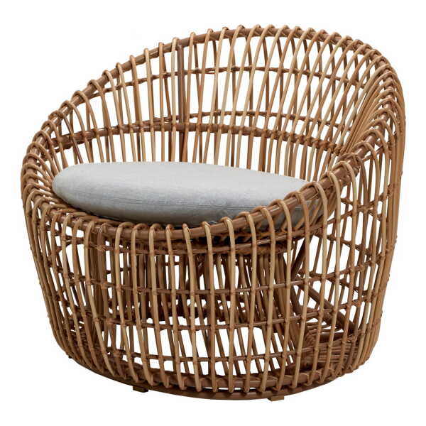 Cane-line - Nest Round Sessel Outdoor, natur / hellgrau