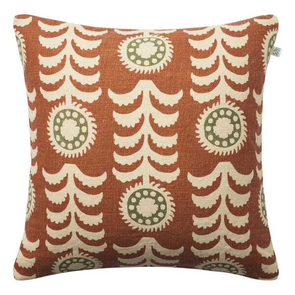 Chhatwal & Jonsson Alok Kissenbezug 50 x 50 cm Terracotta-Cactus Green