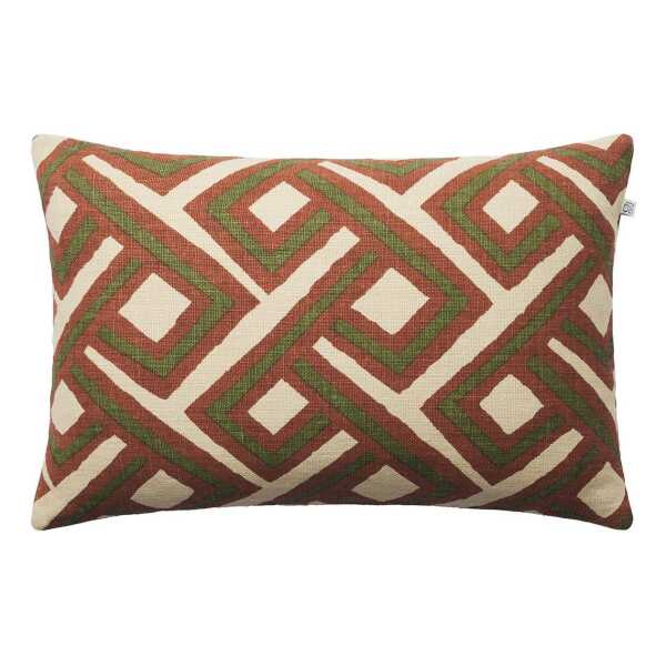 Chhatwal & Jonsson Lanka Kissenbezug 40 x 60 cm Terracotta-Cactus Green