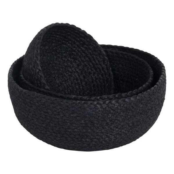 Dixie Flätad Brotkorb 3er Pack Schwarz