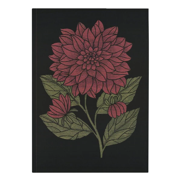 Ekelund Linneväveri Dahlia Geschirrtuch 48x70 cm Rot-Schwarz-Grün