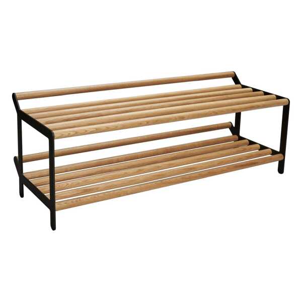 Essem Design Tamburin Schuhregal 100cm Eiche-schwarz