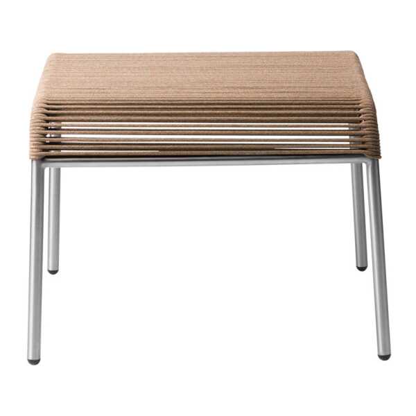 FDB Møbler M20S Teglgaard Cord Footrest Fußhocker Brown mixed-stainless steel