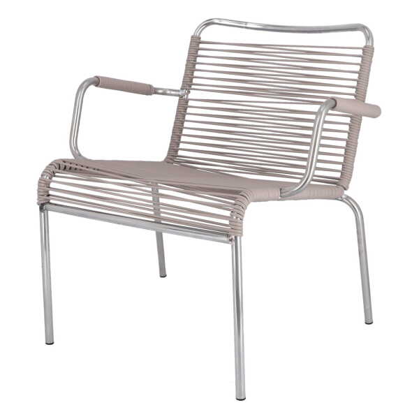Fiam - Mya Spaghetti Loungesessel, Aluminium / taupe