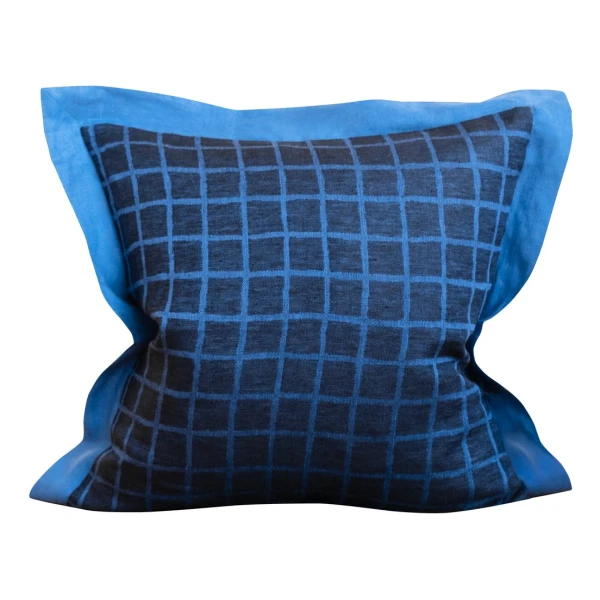 Fine Little Day Rutig Kissenbezug 47 x 47cm Blue-black