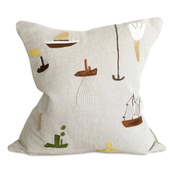 Fine Little Day Sail With Me Kissenbezug 48x48cm Grau
