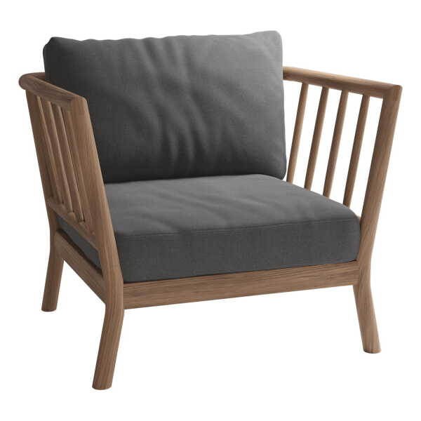 Fritz Hansen - Skagerak Tradition Outdoor Lounge Chair, Teak / charcoal