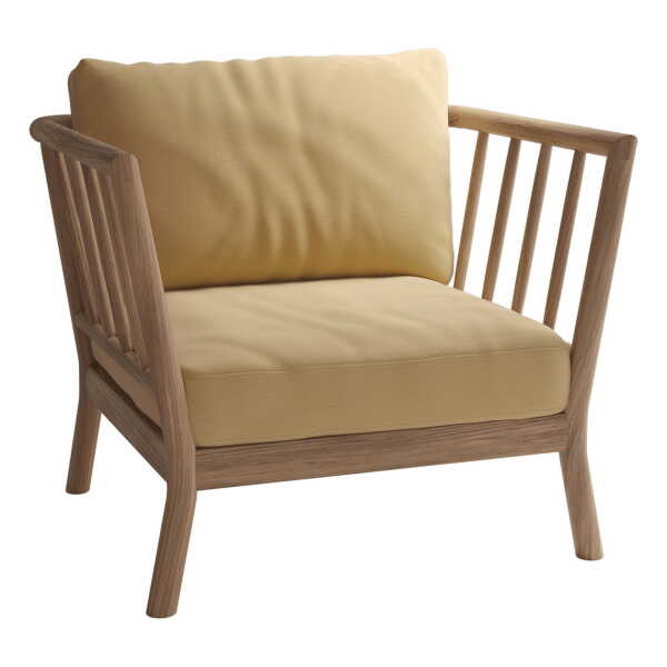 Fritz Hansen - Skagerak Tradition Outdoor Lounge Chair, Teak / honiggelb