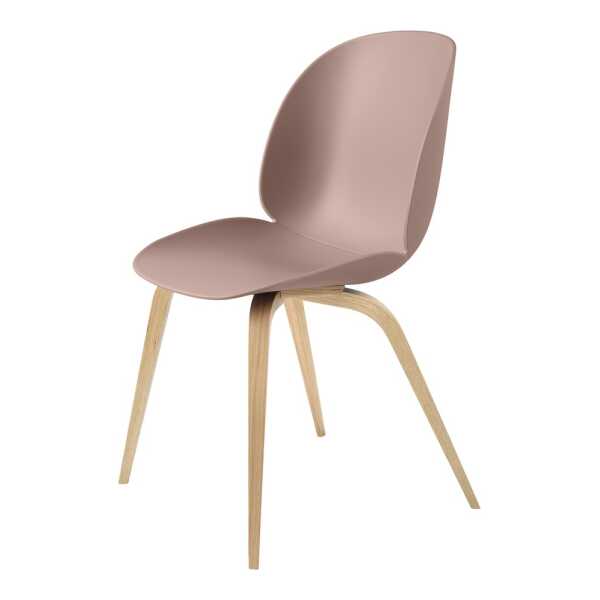 GUBI Beetle Stuhl Sweet pink, Eichenstativ matt lackiert