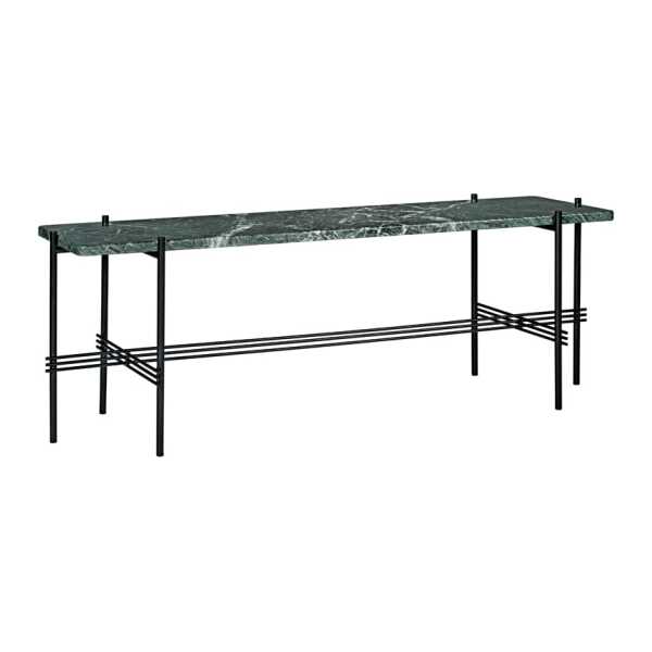 GUBI TS Console 1 Konsolentisch Marmor Grün, Schwarz lackiertes Gestell