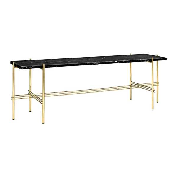 GUBI TS Console 1 Konsolentisch Marmor Schwarz, Messinggestell