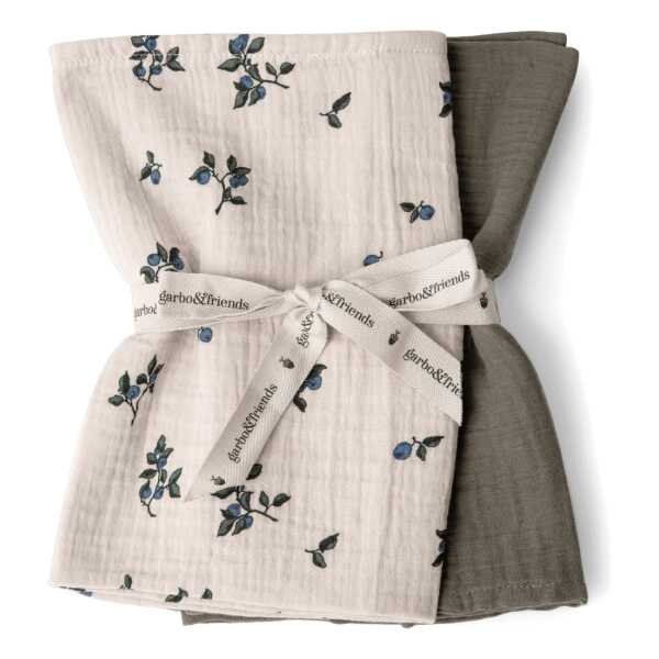 Garbo&Friends Blueberry Muslin Decke klein 2 Teile 60x60 cm