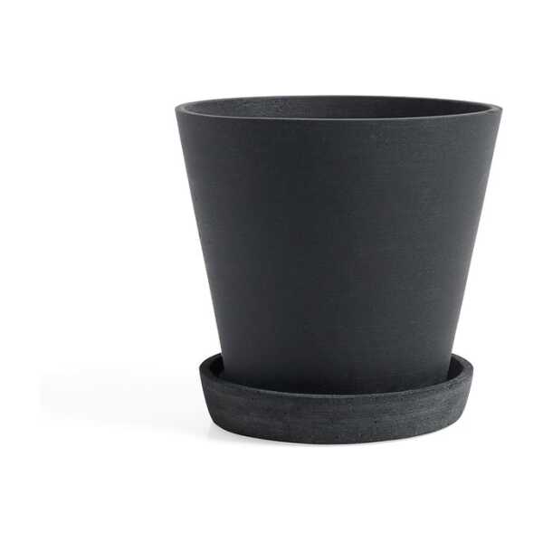 HAY HAY Flowerpot with saucer Blumentopf M Ø14 cm Schwarz