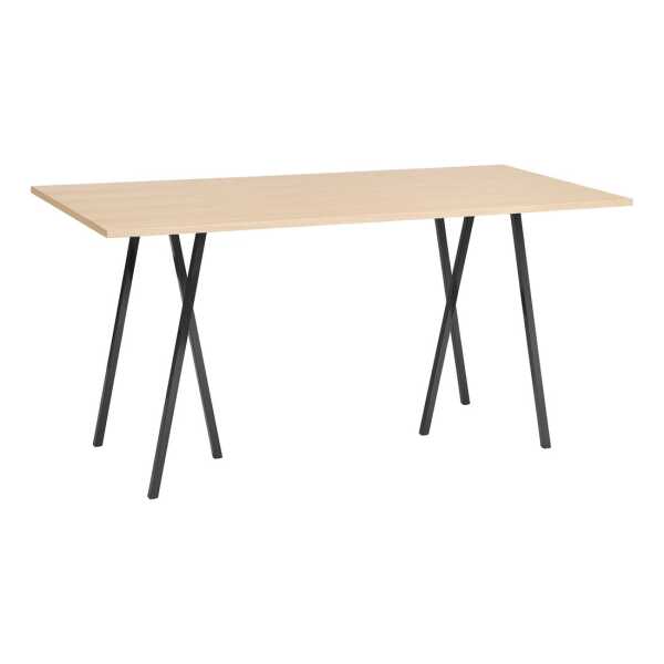 HAY Loop Stand incl. support Bartisch 92,5x200 cm Black-clear lacq. oak