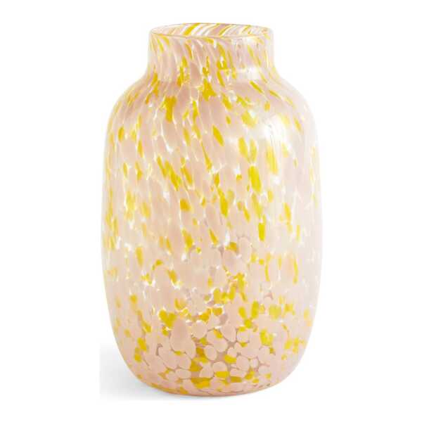 HAY Splash Round Vase L 30cm Light pink-yellow
