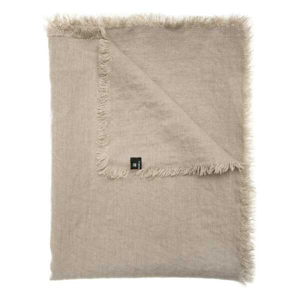 Himla Merlin Leinen Wolldecke 130 x 170cm Natural (beige)
