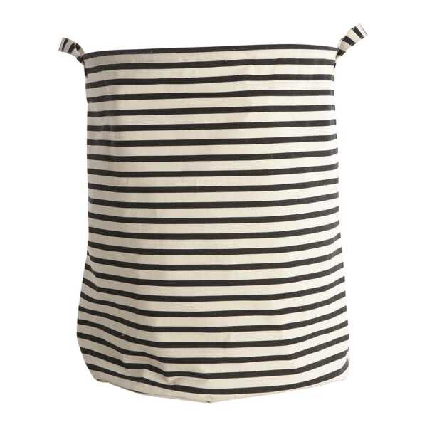 House Doctor House Doctor Wäschekorb Stripes Schwarz-weiß