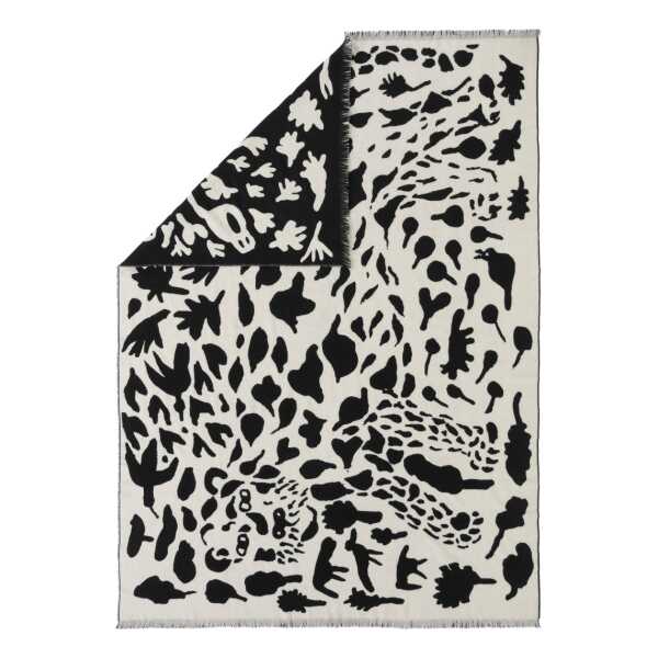Iittala Oiva Toikka Cheetah Wolldecke 130 x 180cm Schwarz-weiß