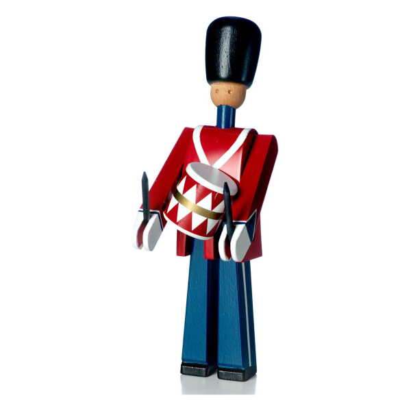 Kay Bojesen - Trommler Holzfigur, rot / blau / weiĂ