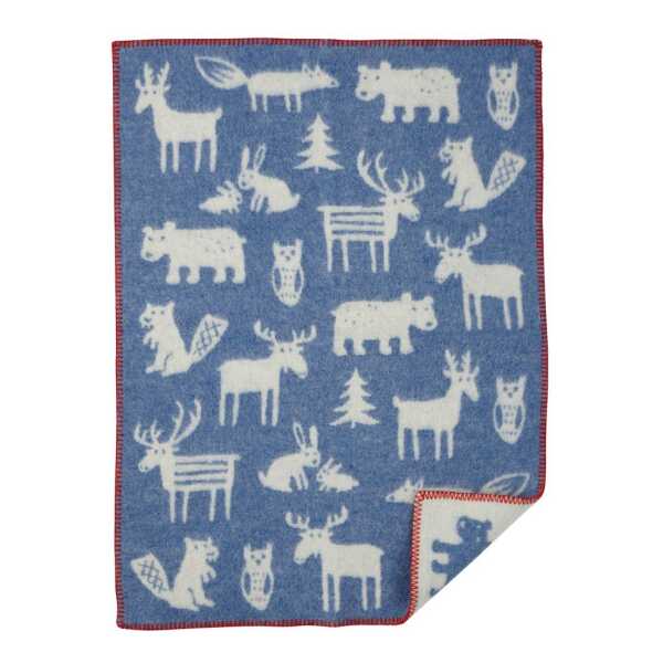 Klippan Yllefabrik Forest Kinderdecke Blau