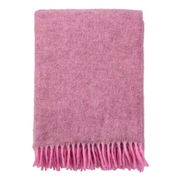 Klippan Yllefabrik Gotland Wolldecke 130 x 200cm Rosa