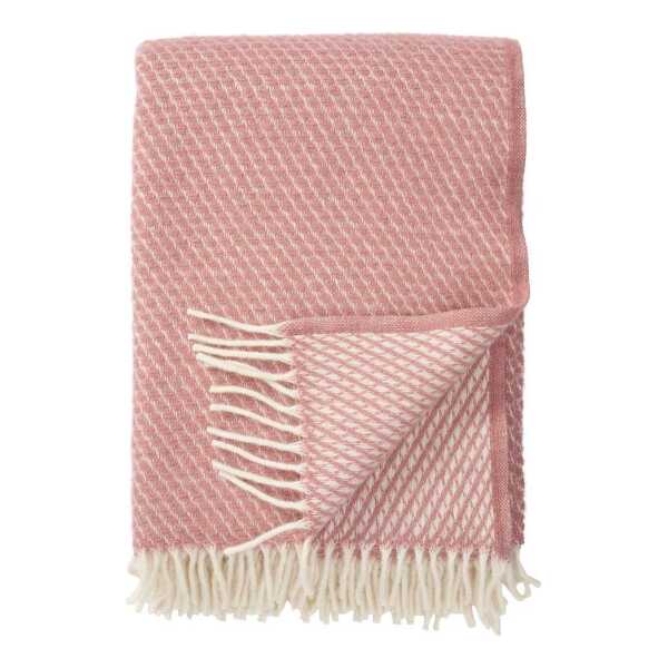 Klippan Yllefabrik Velvet Wolldecke Rosa