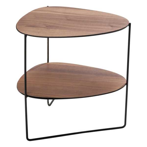 LIND DNA Curve Double Beistelltisch Walnuss