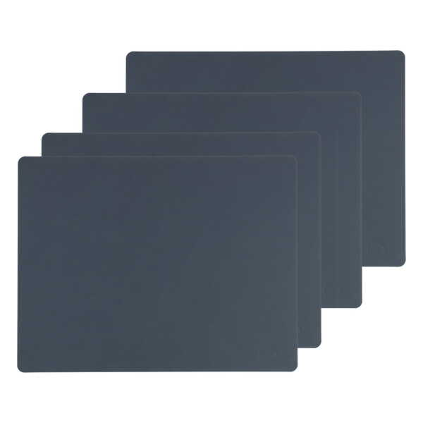 LindDNA - Tischset Square L, 35 x 45 cm, Nupo dunkelblau (4er-Set)