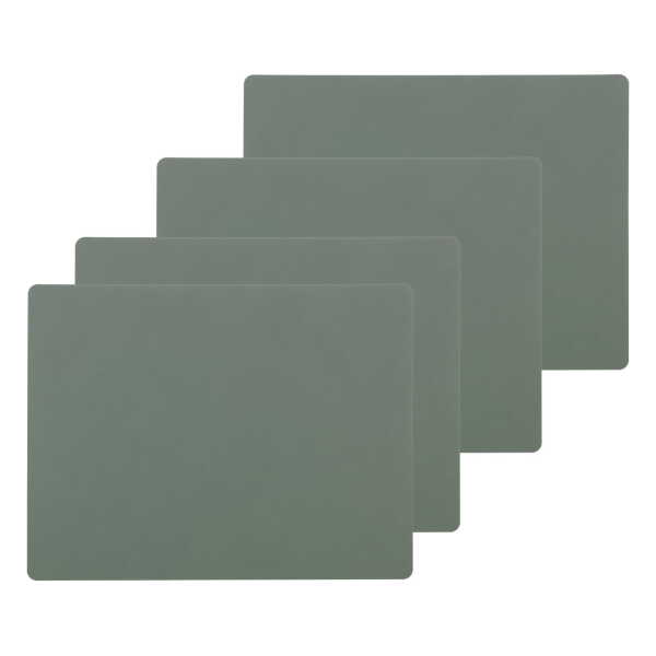 LindDNA - Tischset Square L, 35 x 45 cm, Nupo pastellgrün (4er-Set)