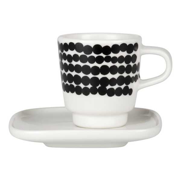 Marimekko Räsymatto Espressotasse Schwarz-weiß