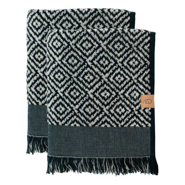 Mette Ditmer Morocco Gästehandtuch 35 x 55cm 2er Pack Black-white