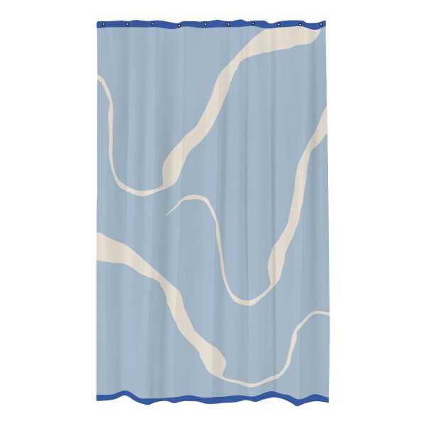 Mette Ditmer Nova Arte Duschvorhang 150x200cm Light blue-off-white